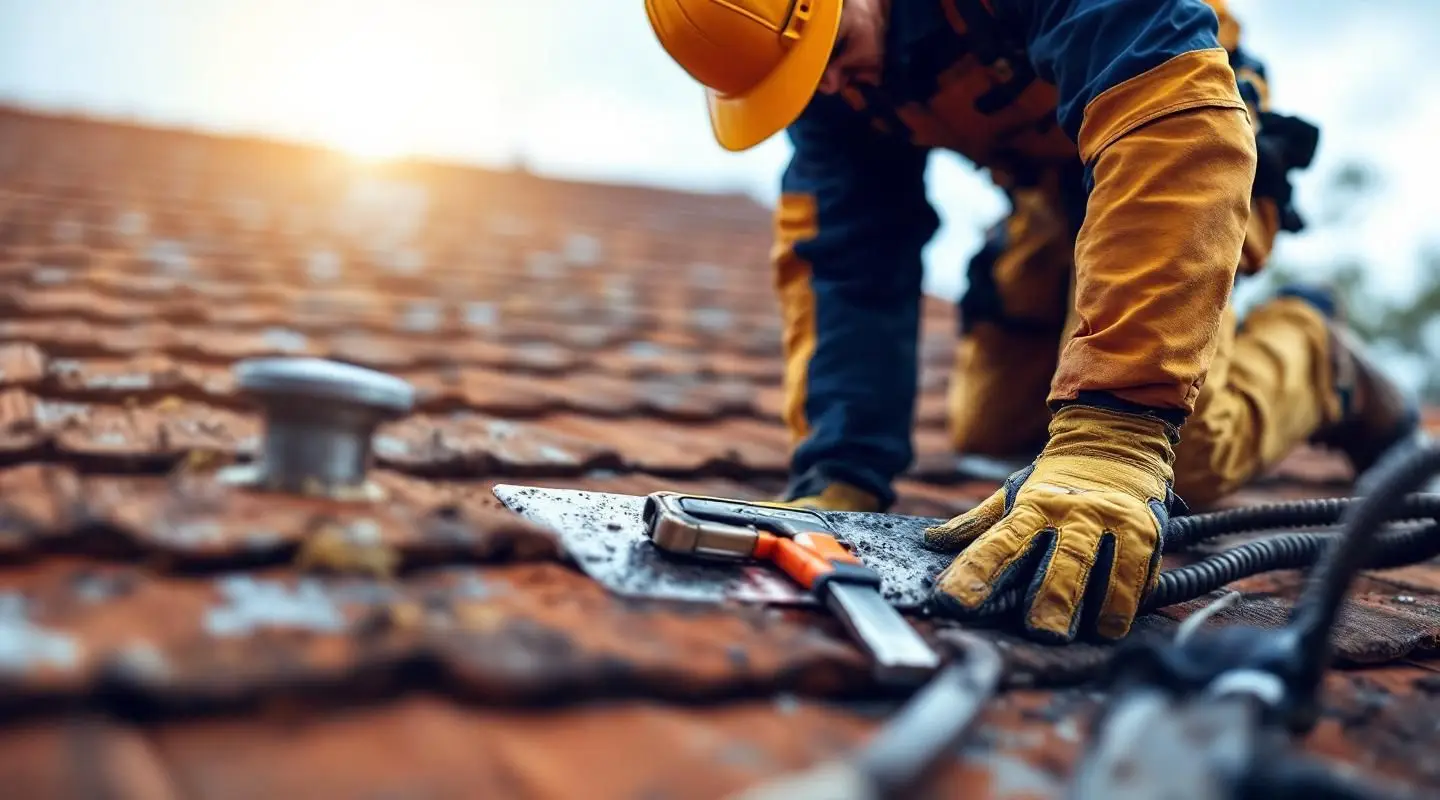 Witten Roofing inspector examining shingles on a Louisville home near Meadow Farms Place