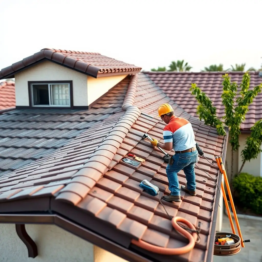 Witten Roofing crew installing architectural shingles on a suburban home in Louisville, Kentucky under clear skies.